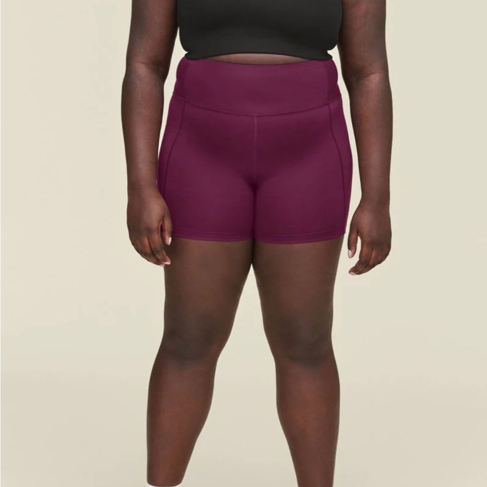 Girlfriend Collective High Rise Run Short Plum Medium